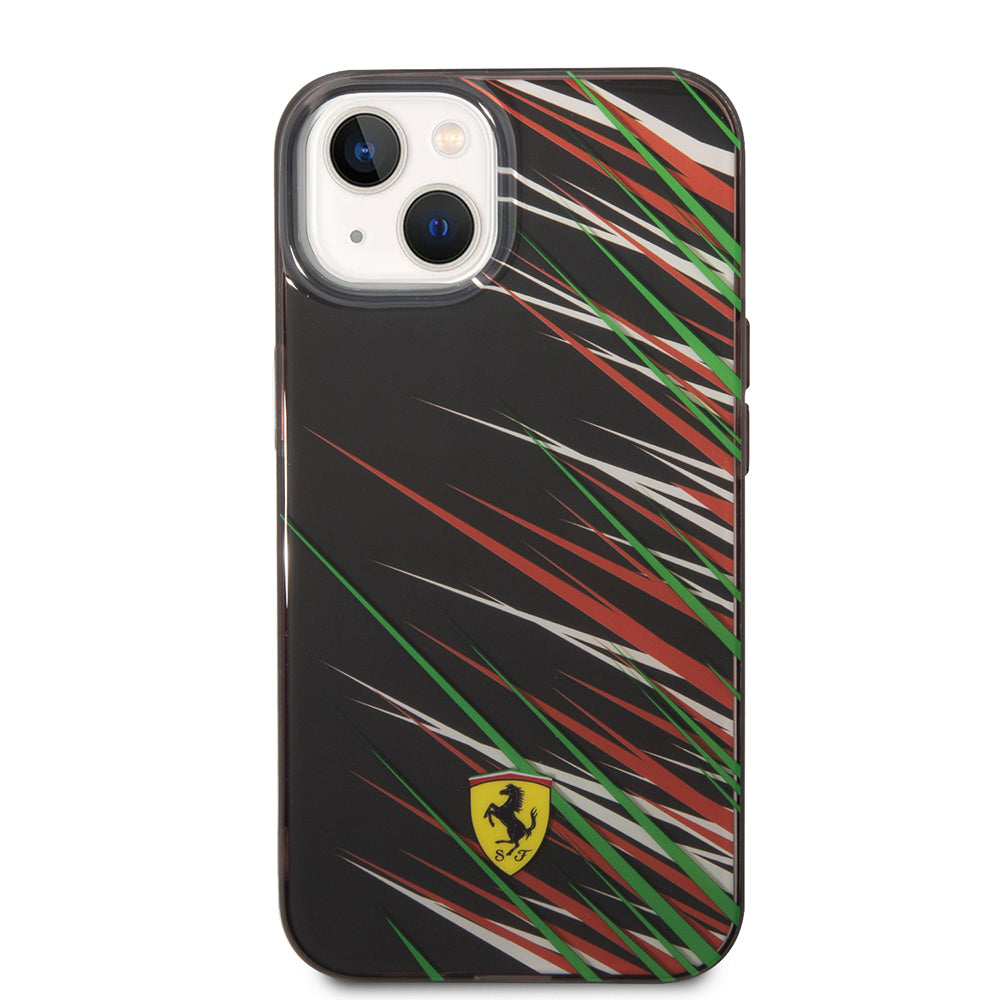 Ferrari iPhone 14 Orjinal Lisanslı Baskı Logolu Çimen Desenli Telefon Kılıfı
