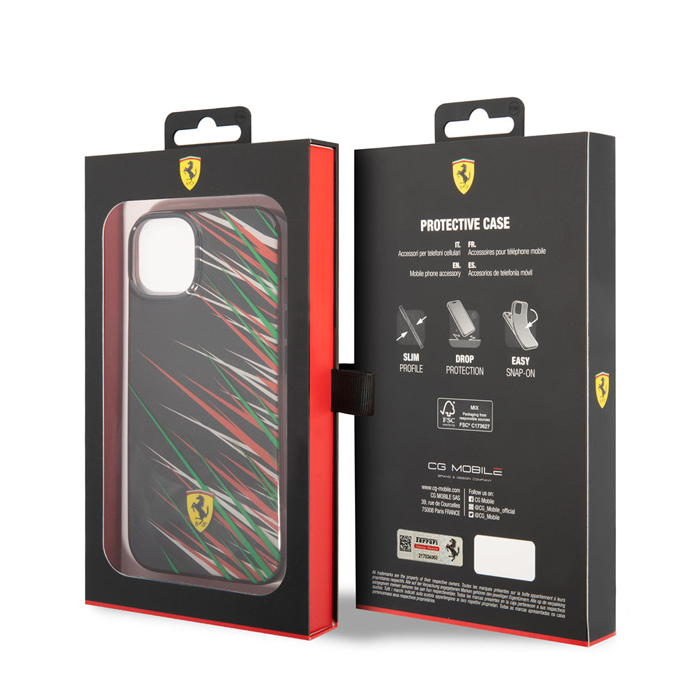 Ferrari iPhone 14 Orjinal Lisanslı Baskı Logolu Çimen Desenli Telefon Kılıfı