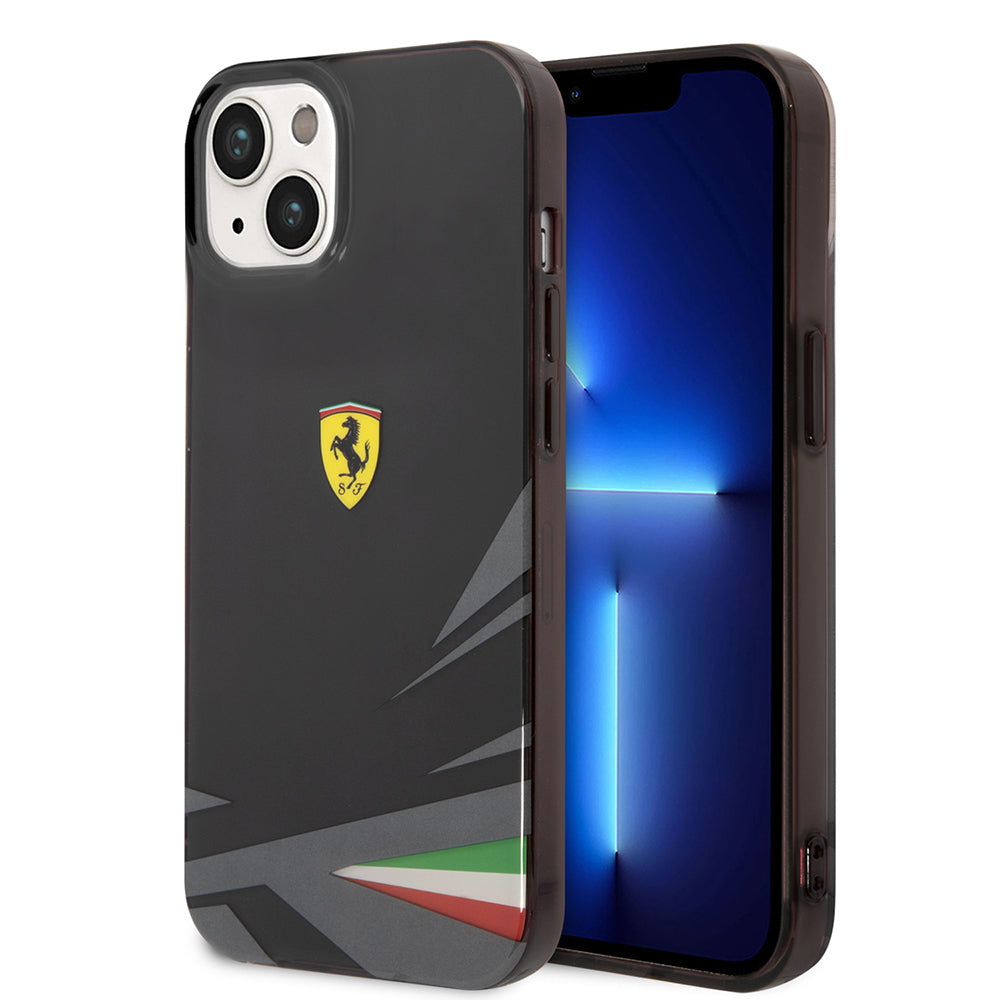 Ferrari iPhone 14 Orjinal Lisanslı Baskı Logolu İtalyan Bayrak Baskılı Dizayn Kılıf