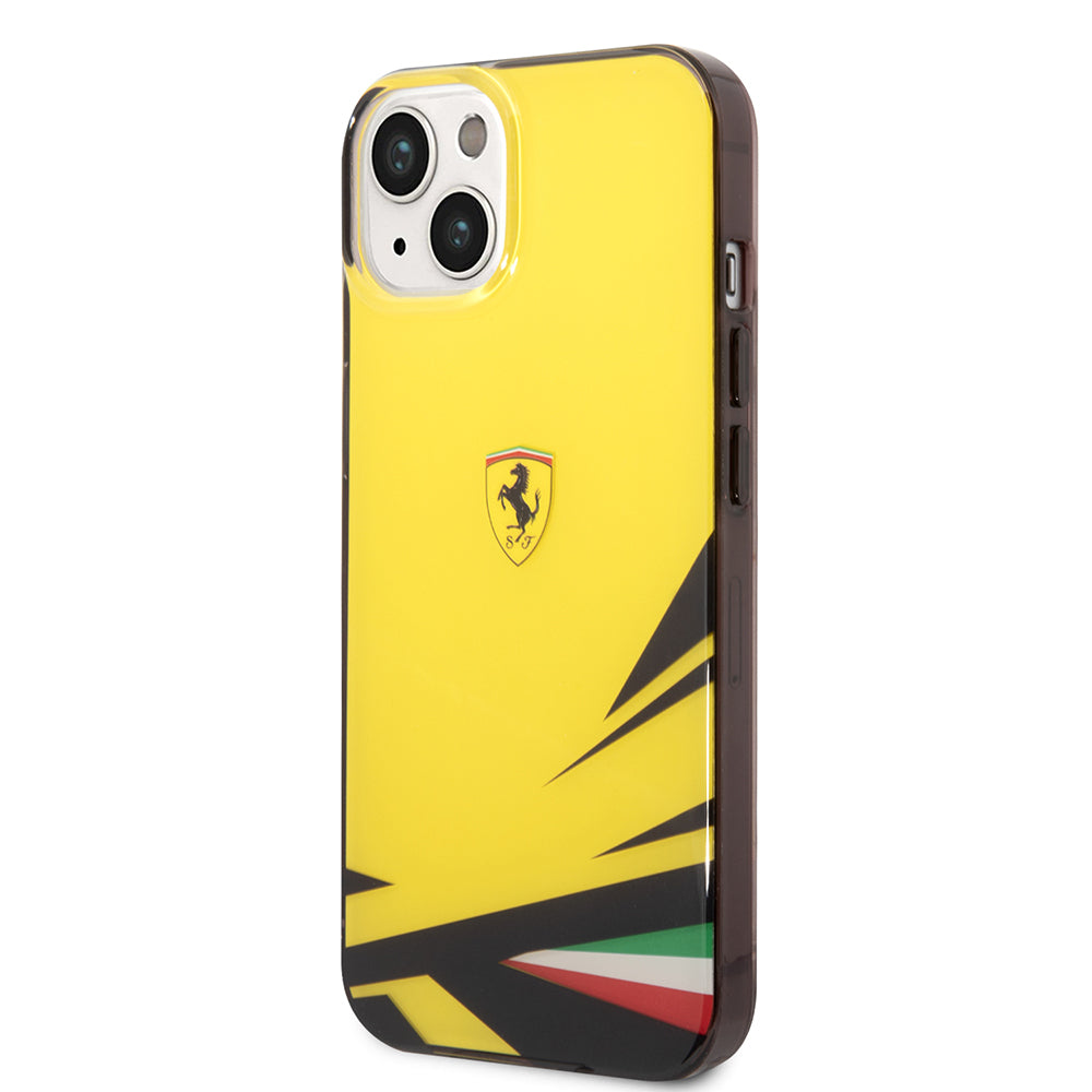 Ferrari iPhone 14 Orjinal Lisanslı Baskı Logolu İtalyan Bayrak Baskılı Dizayn Kılıf