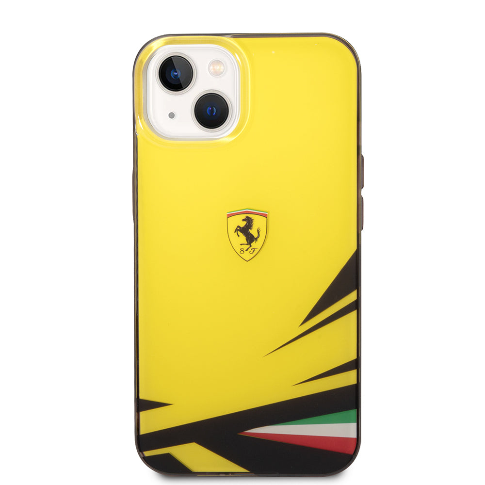 Ferrari iPhone 14 Orjinal Lisanslı Baskı Logolu İtalyan Bayrak Baskılı Dizayn Kılıf