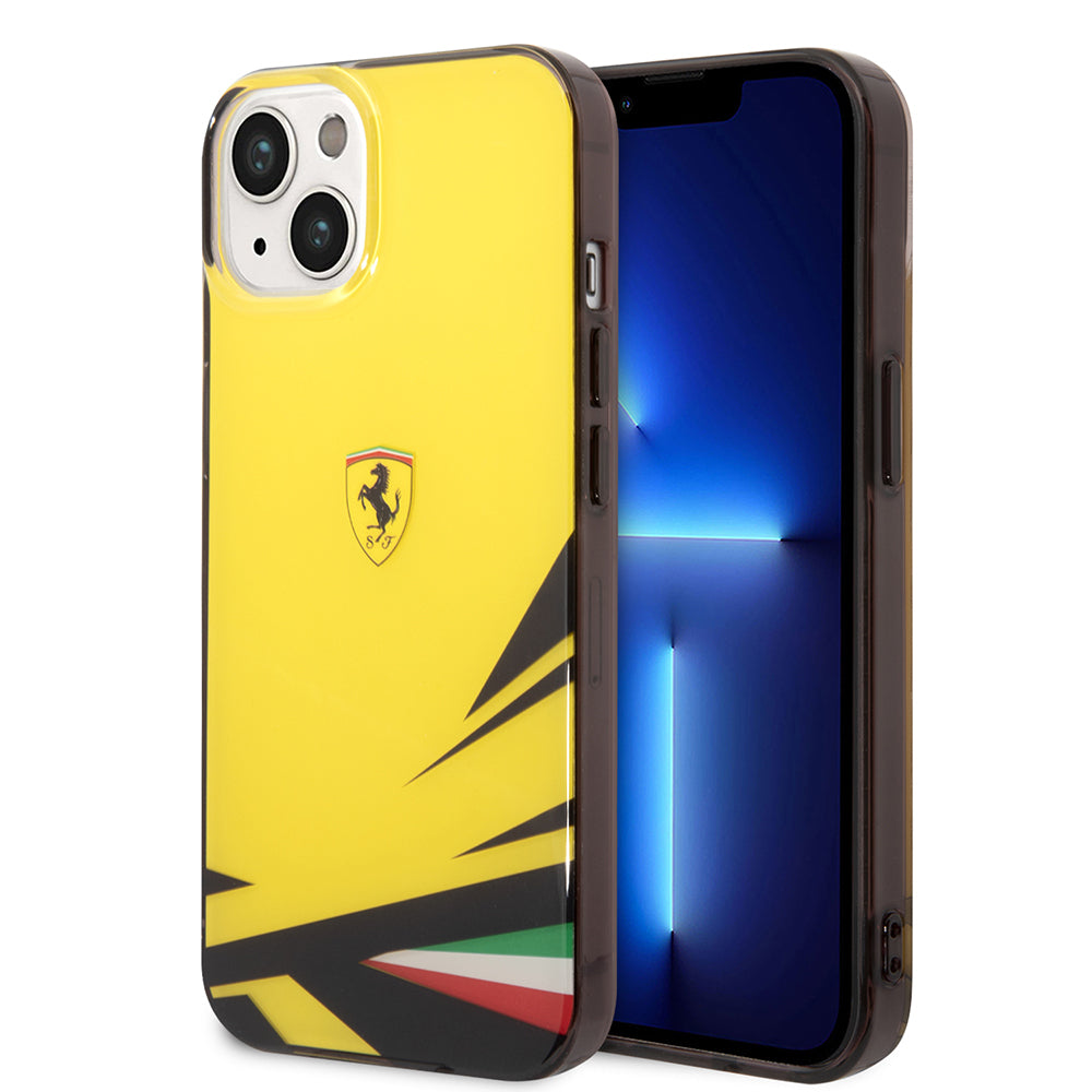 Ferrari iPhone 14 Orjinal Lisanslı Baskı Logolu İtalyan Bayrak Baskılı Dizayn Kılıf