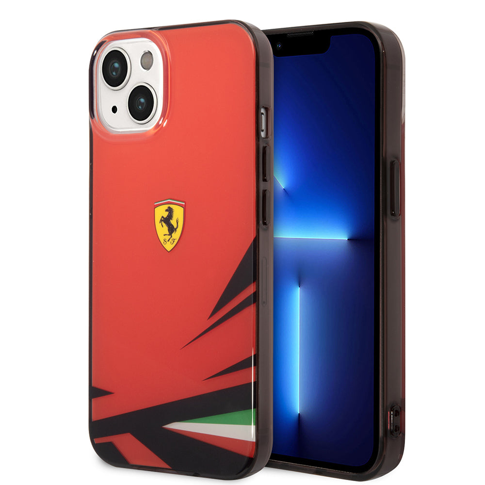 Ferrari iPhone 14 Orjinal Lisanslı Baskı Logolu İtalyan Bayrak Baskılı Dizayn Kılıf