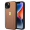 Ferrari iPhone 14 Orjinal Lisanslı Deri Kenarları Damgalı Dizayn Kılıf