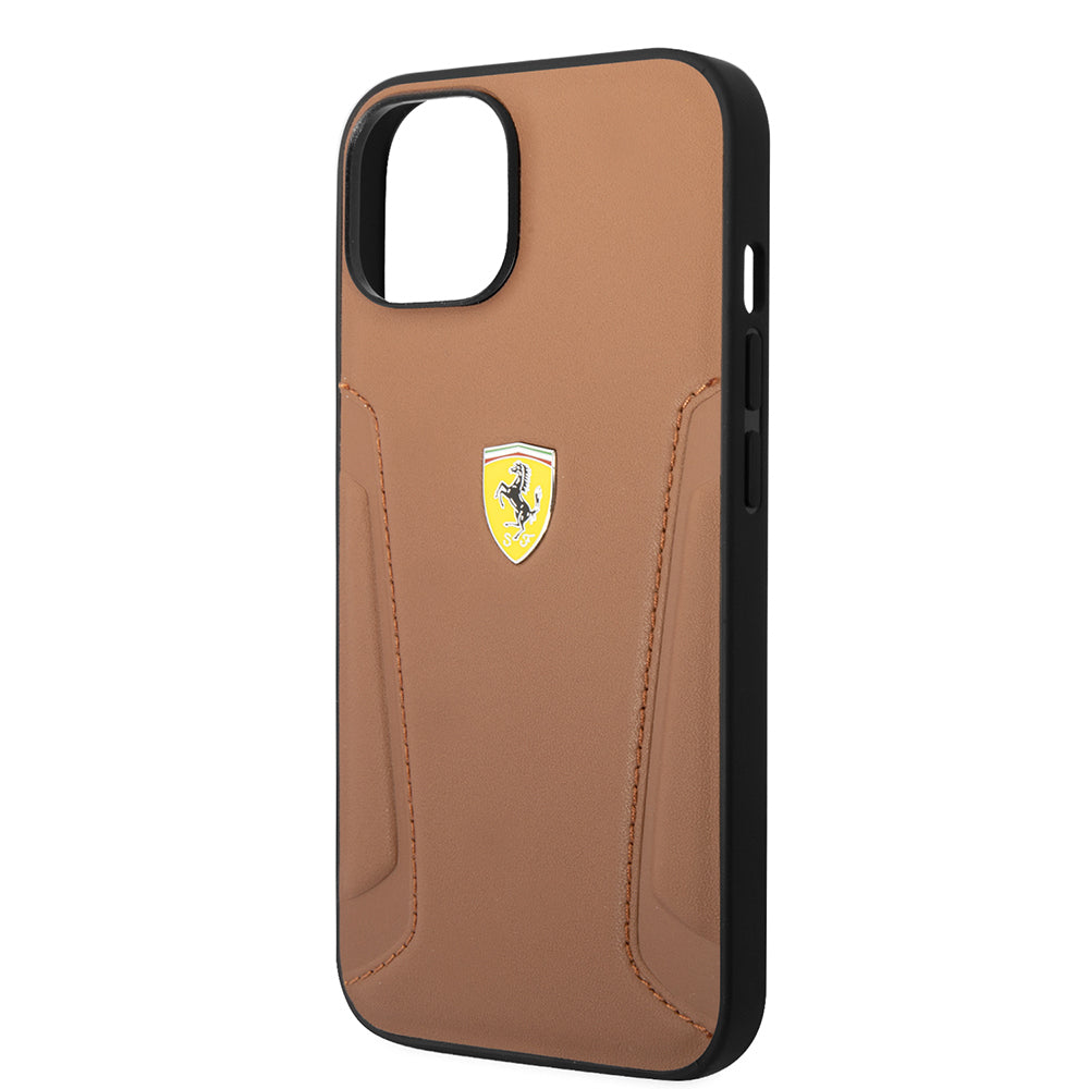 Ferrari iPhone 14 Orjinal Lisanslı Deri Kenarları Damgalı Dizayn Kılıf