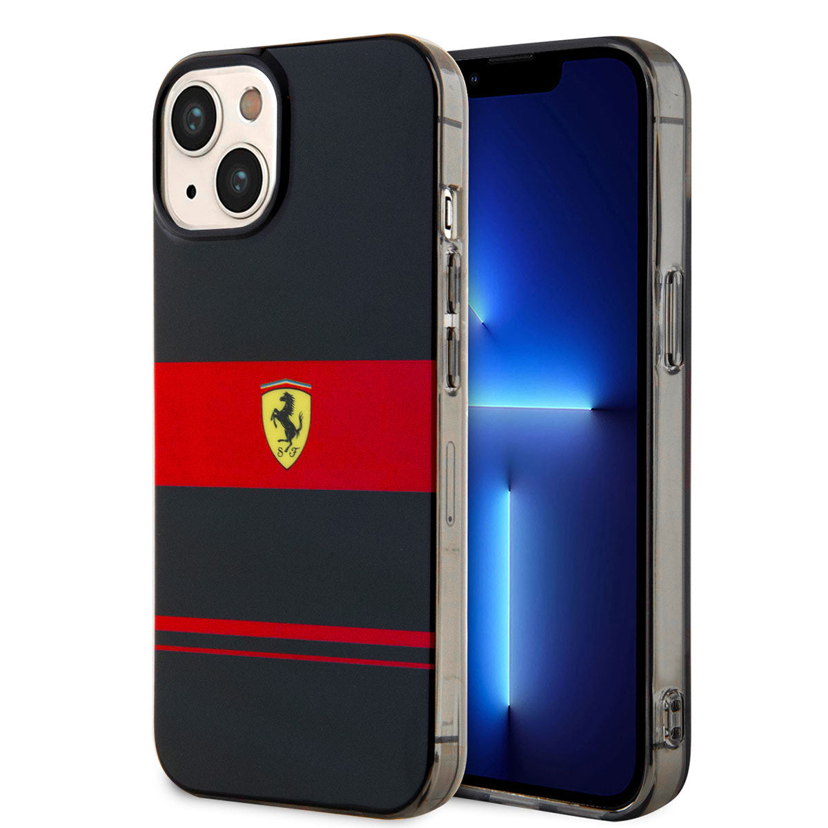 Ferrari iPhone 14 Orjinal Lisanslı M-safe Şarj Özellikli Yatay Çizgili Dizayn Kılıf
