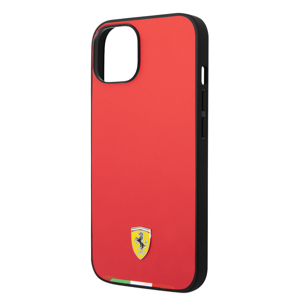 Ferrari iPhone 14 Orjinal Lisanslı PU Deri İtalyan Bayrak Dizayn Kılıf