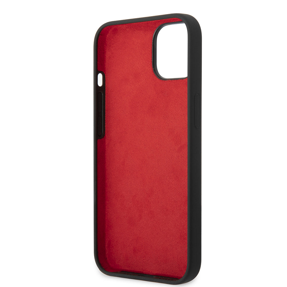 Ferrari iPhone 14 Orjinal Lisanslı Silikon Metal Logo Dizayn Kılıf