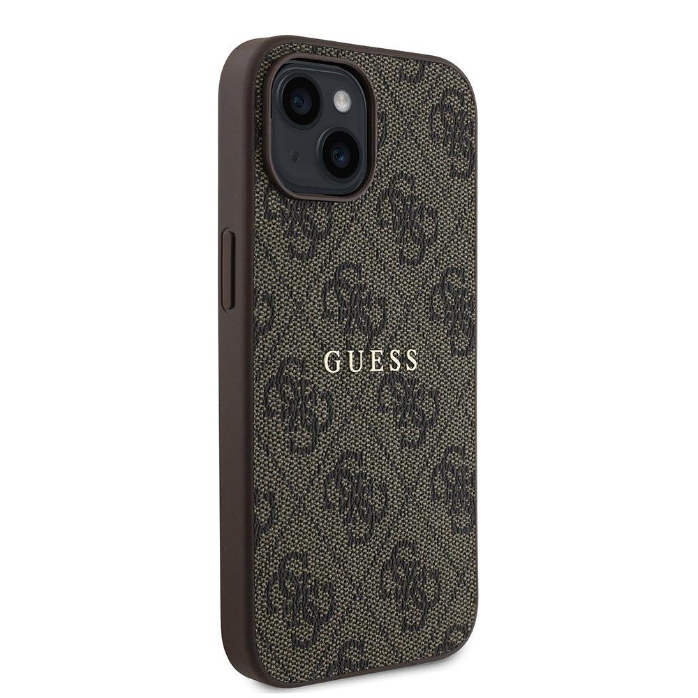 Guess iPhone 14 Orjinal Lisanslı M-safe Şarj Özellikli 4G Desen Yazı Logolu Kılıf