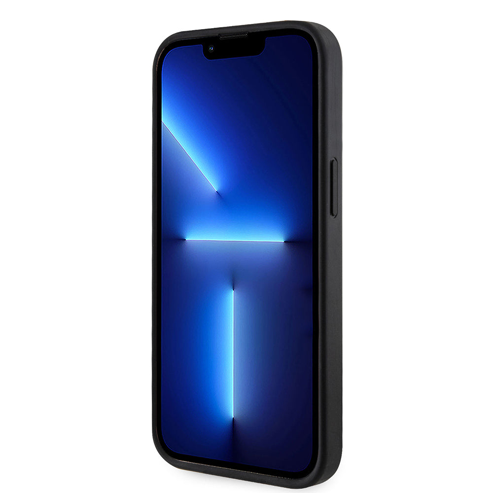 Guess iPhone 14 Orjinal Lisanslı M-safe 4G Desenli Çizgili Kartlıklı Kılıf