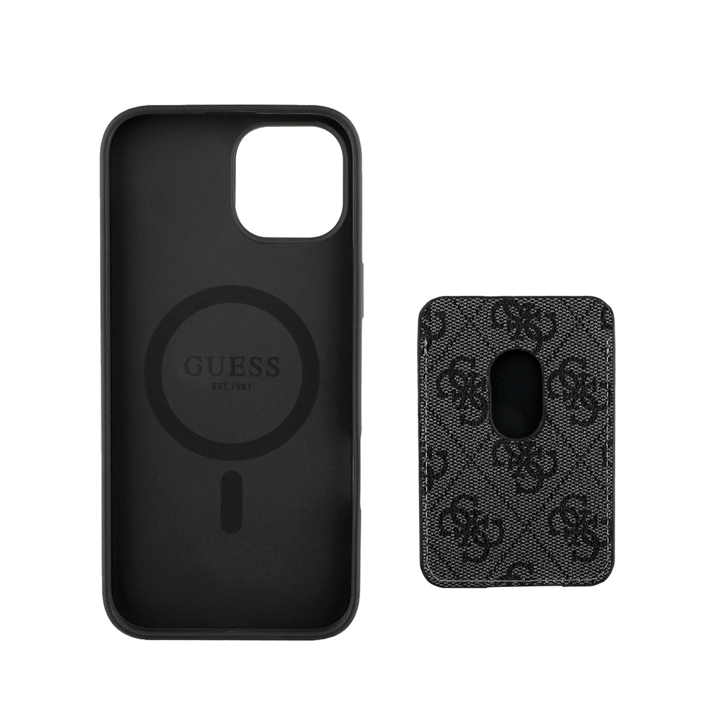 Guess iPhone 14 Orjinal Lisanslı M-safe 4G Desenli Çizgili Kartlıklı Kılıf