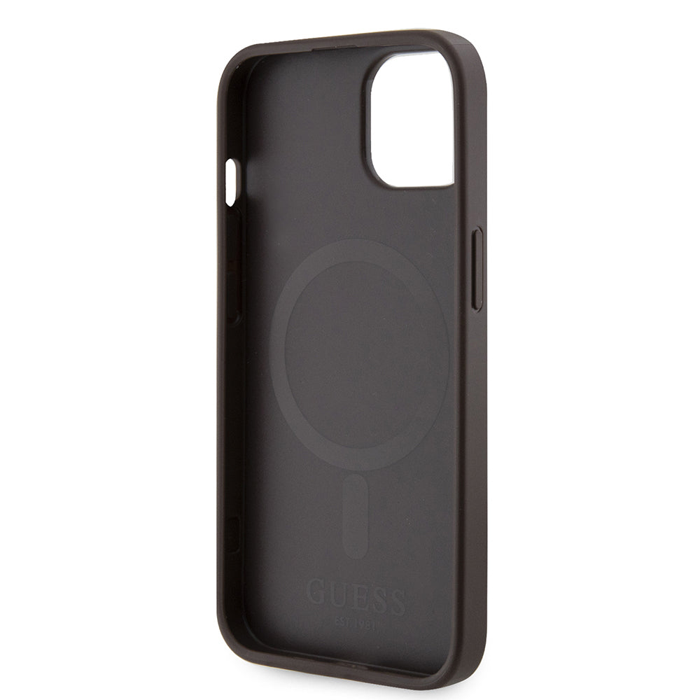 Guess iPhone 14 Orjinal Lisanslı M-safe Şarj Özellikli 4G Şerit Tasarımlı Printed Kılıf