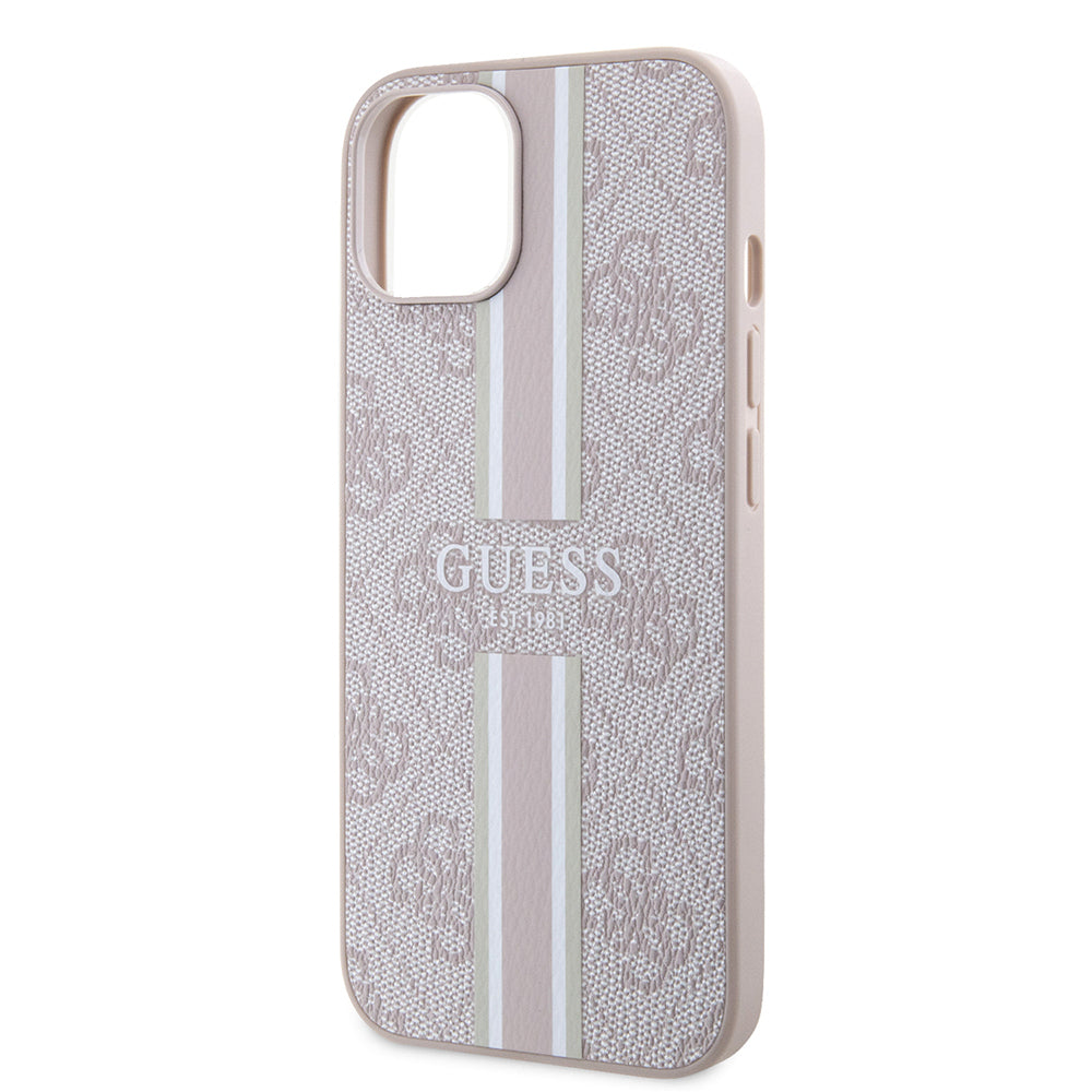 Guess iPhone 14 Orjinal Lisanslı M-safe Şarj Özellikli 4G Şerit Tasarımlı Printed Kılıf