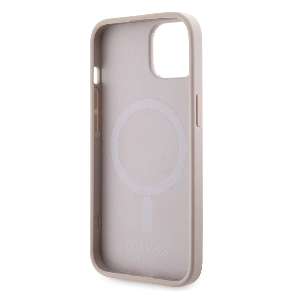 Guess iPhone 14 Orjinal Lisanslı M-safe Şarj Özellikli 4G Şerit Tasarımlı Printed Kılıf