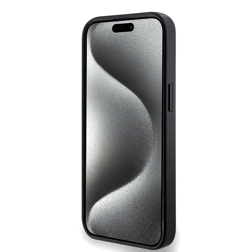 Guess iPhone 14 Orjinal Lisanslı M-safe Şarj Özellikli PU Halkalı 4G Desenli Yazı Logolu Kılıf