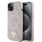 Guess iPhone 14 Orjinal Lisanslı M-safe Şarj Özellikli PU Üçgen Logo 4G Desenli Kılıf