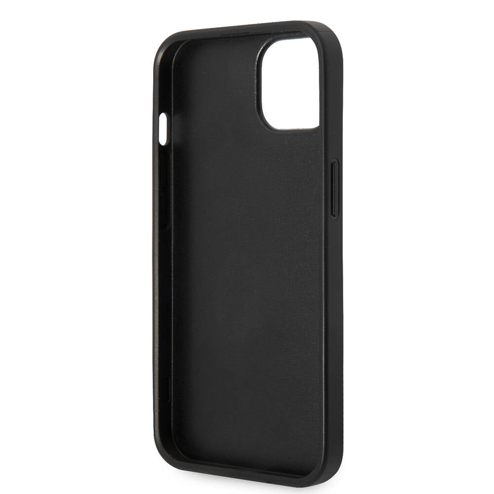 Guess iPhone 14 PU Deri Büyük Metal Logo Dizaynlı Telefon Kılıfı