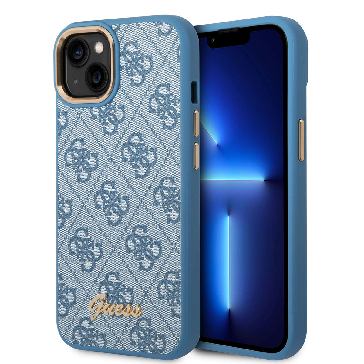 GUESS iPhone 14 PU Deri Metal Logo Dizaynlı Kılıf