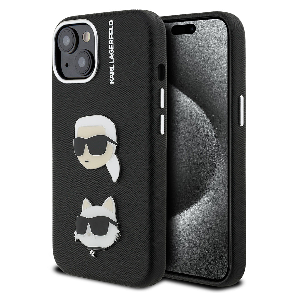 Karl Lagerfeld iPhone 14 Orjinal Lisanslı K&C Heads Pin Telefon Kılıfı