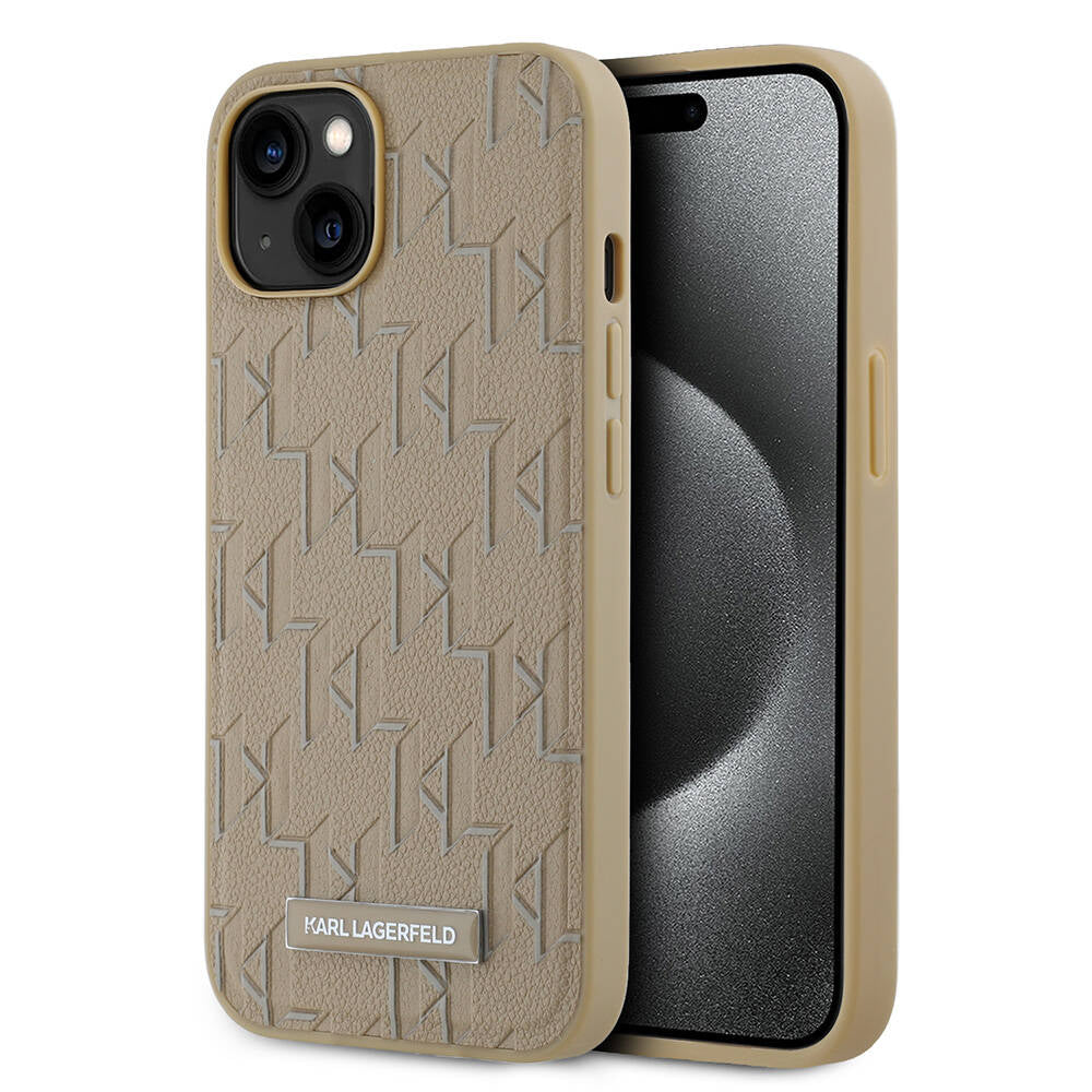 Karl Lagerfeld iPhone 14 Orjinal Lisanslı M-safe Şarj Özellikli KL Yazılı Hot Stamp Kılıf