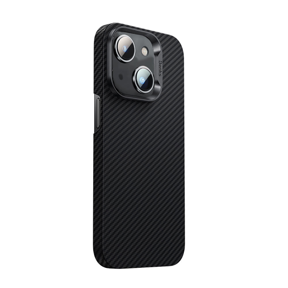 Benks 600D Essential iPhone 14 M-safe Özellikli Karbon Fiber Kevlar Telefon Kılıfı