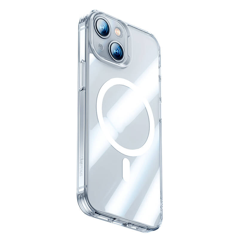 Benks Magnetic Shiny Glass Serisi iPhone 14 M-safe Şarj Özellikli Telefon Kılıfı