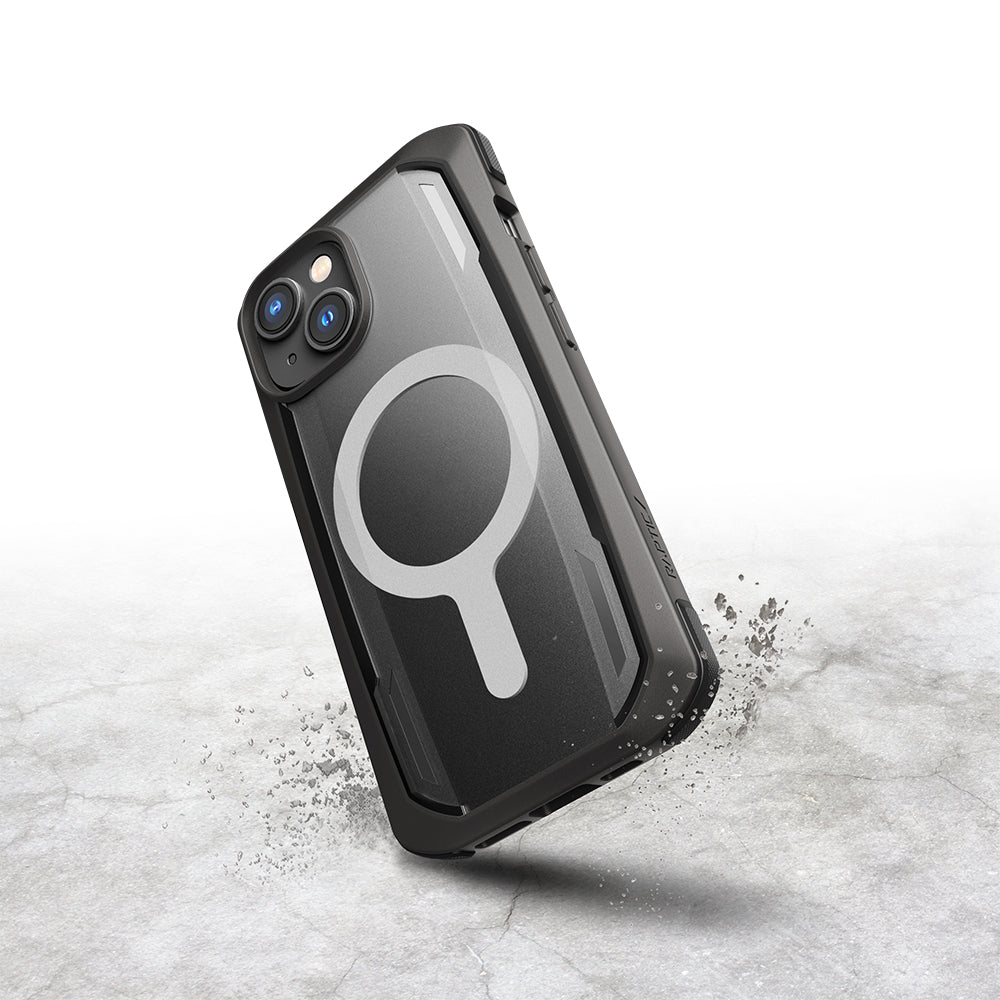 Raptic Secure Serisi iPhone 14 M-safe Şarj Özellikli Çift Kat TPU Kenarlı Şeffaf Arka Yüzeyli Kılıf