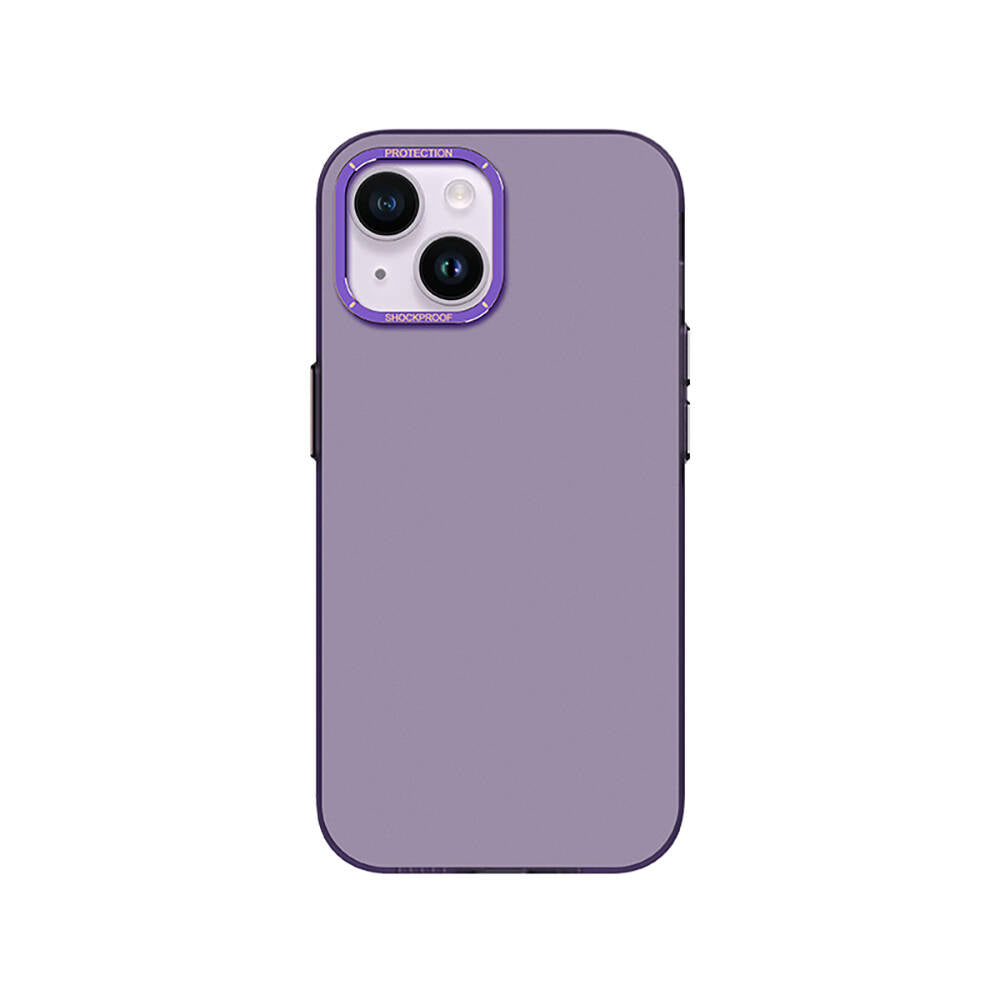 Recci Glaze Serisi iPhone 14 Metal Kamera Çerçeveli Kılıf