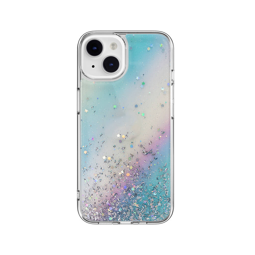 Switcheasy Starfield iPhone 14 Parlayan Simli Şeffaf Lisanslı Kılıf
