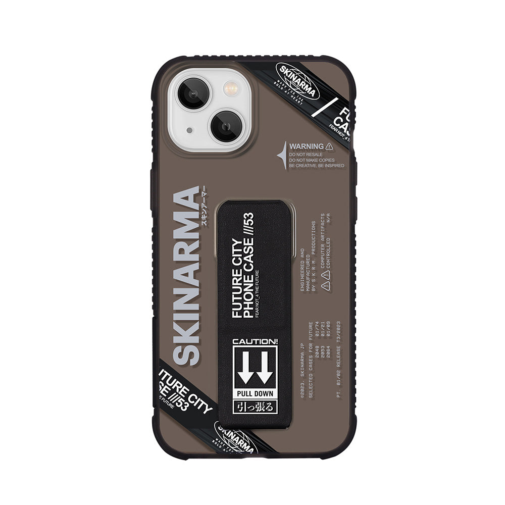 SkinArma iPhone 14 Şeffaf Desenli Airbag Tasarımlı Standlı Shimma Telefon Kılıfı