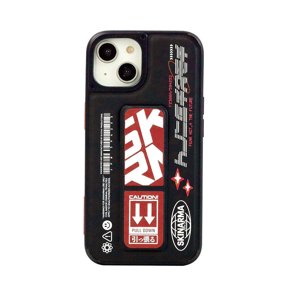 SkinArma iPhone 14 Standlı Deri Görünümlü Akarui Telefon Kılıfı