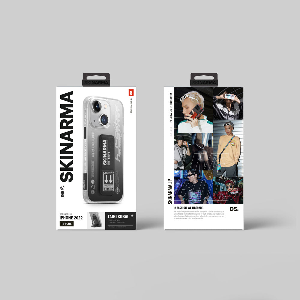 SkinArma iPhone 14 Standlı Şeffaf Tasarımlı Taihi Kobai Telefon Kılıfı