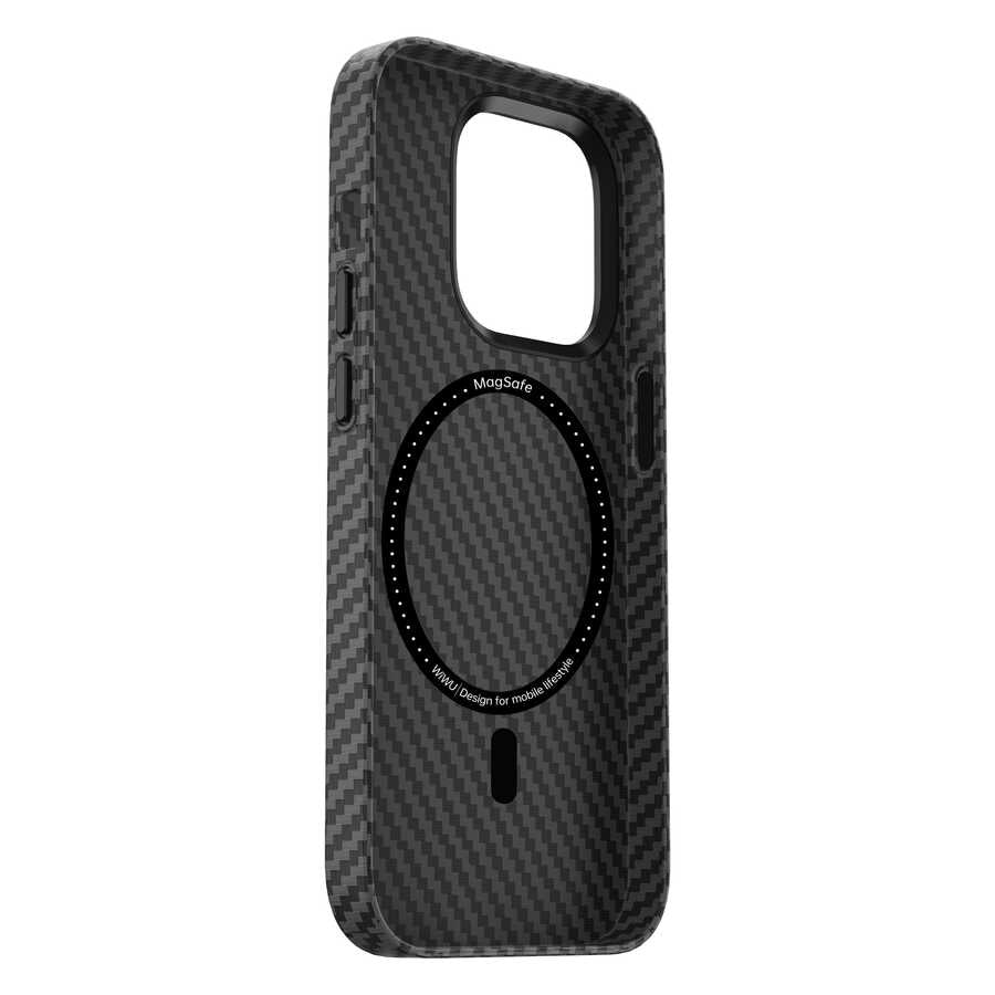iPhone 14 Kılıf Wiwu Karbon Fiber Görünümlü M-safe Wireless Şarj Özellikli Kabon Kılıf - 2