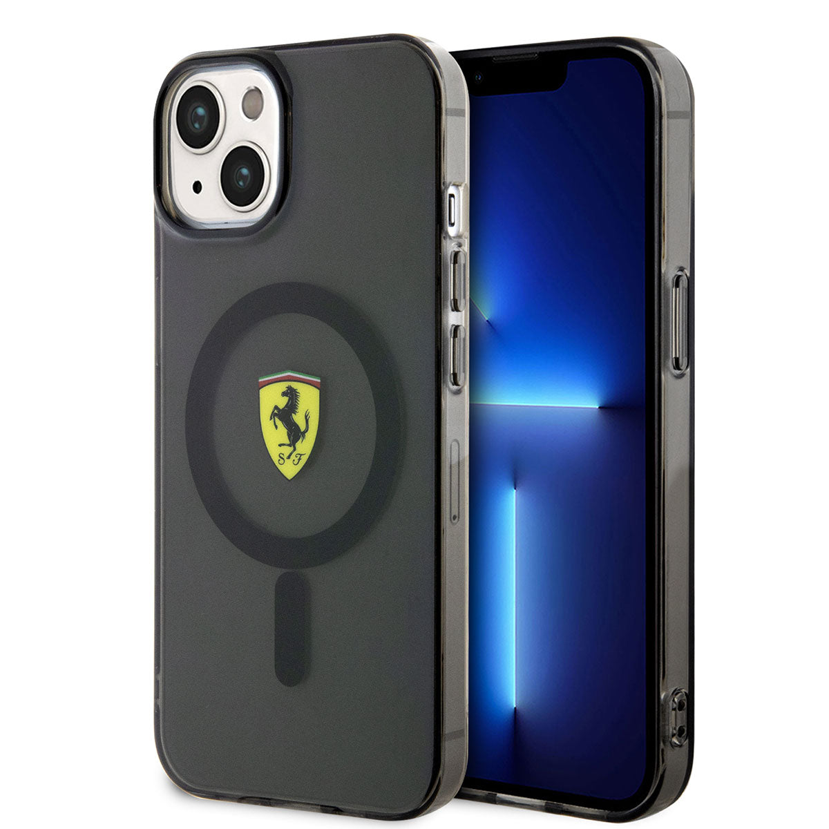 Ferrari iPhone 14 Plus M-safe Şarj Özellikli Yarı Transparan Dizayn Telefon Kılıfı