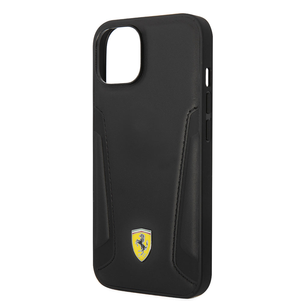 iPhone 14 Plus Kılıf Ferrari Orjinal Lisanslı M-safe Şarj Özellikli Deri Kenarları Damgalı Dizayn Kılıf