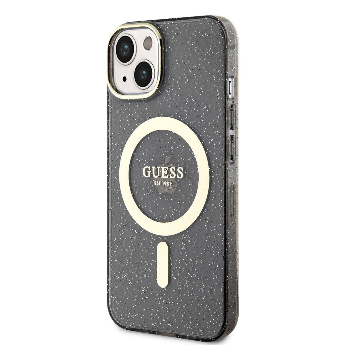 Guess iPhone 14 Plus Magsafe Şarj Özellikli Glitter Telefon Kılıfı