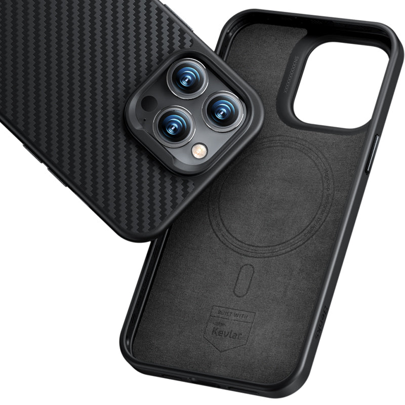 Benks Hybrid ArmorPro 1500D iPhone 14 Plus Karbon Fiber M-safe Şarj Özellikli Kevlar Kılıf