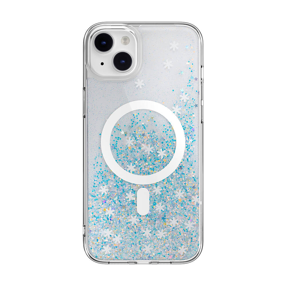 Switcheasy Starfield-M iPhone 14 Plus M-safe Şarj Özellikli Parlayan Simli Şeffaf Lisanslı Kılıf