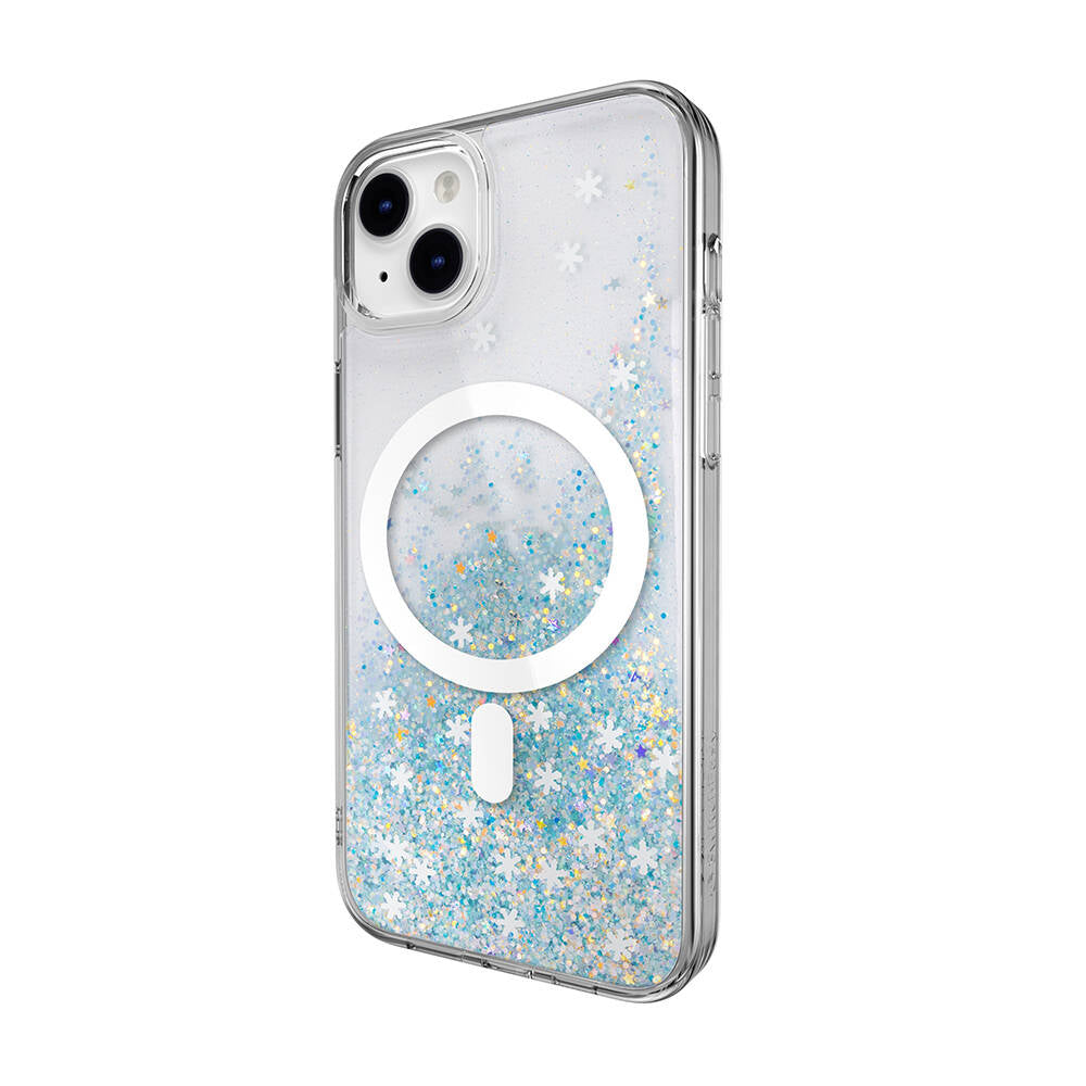 Switcheasy Starfield-M iPhone 14 Plus M-safe Şarj Özellikli Parlayan Simli Şeffaf Lisanslı Kılıf