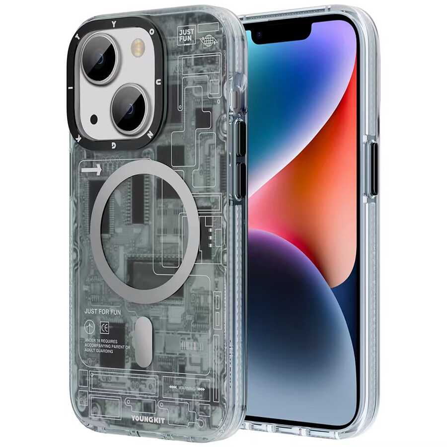 YoungKit Technology Serisi iPhone 14 Plus Magsafe Şarj Özellikli Telefon Kılıfı - 1