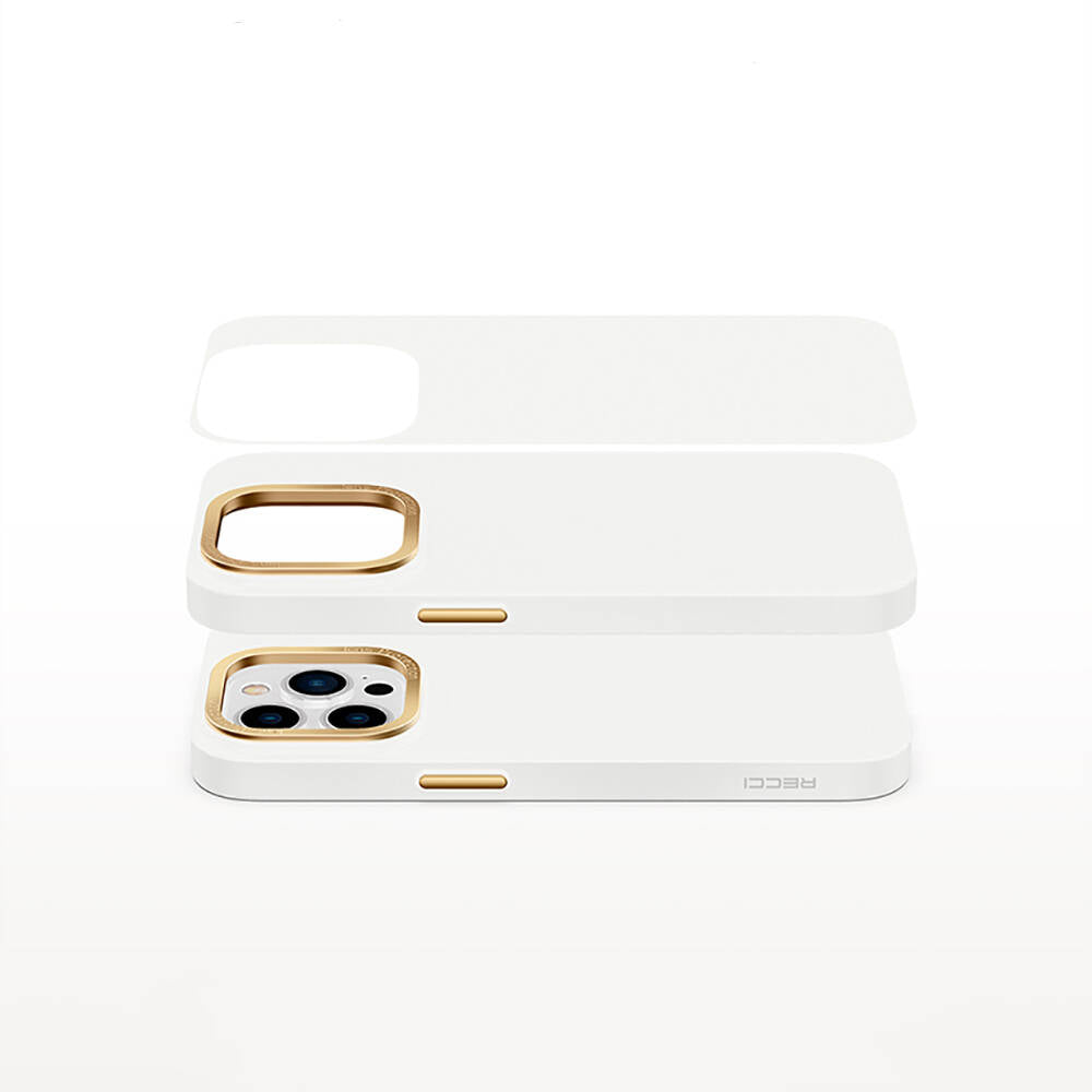 Recci Glaze Serisi iPhone 14 Plus Metal Kamera Çerçeveli Kılıf