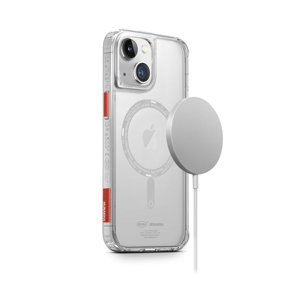 SkinArma iPhone 14 Plus Şeffaf Airbag Tasarımlı M-safe Şarj Özellikli Saido Telefon Kılıfı