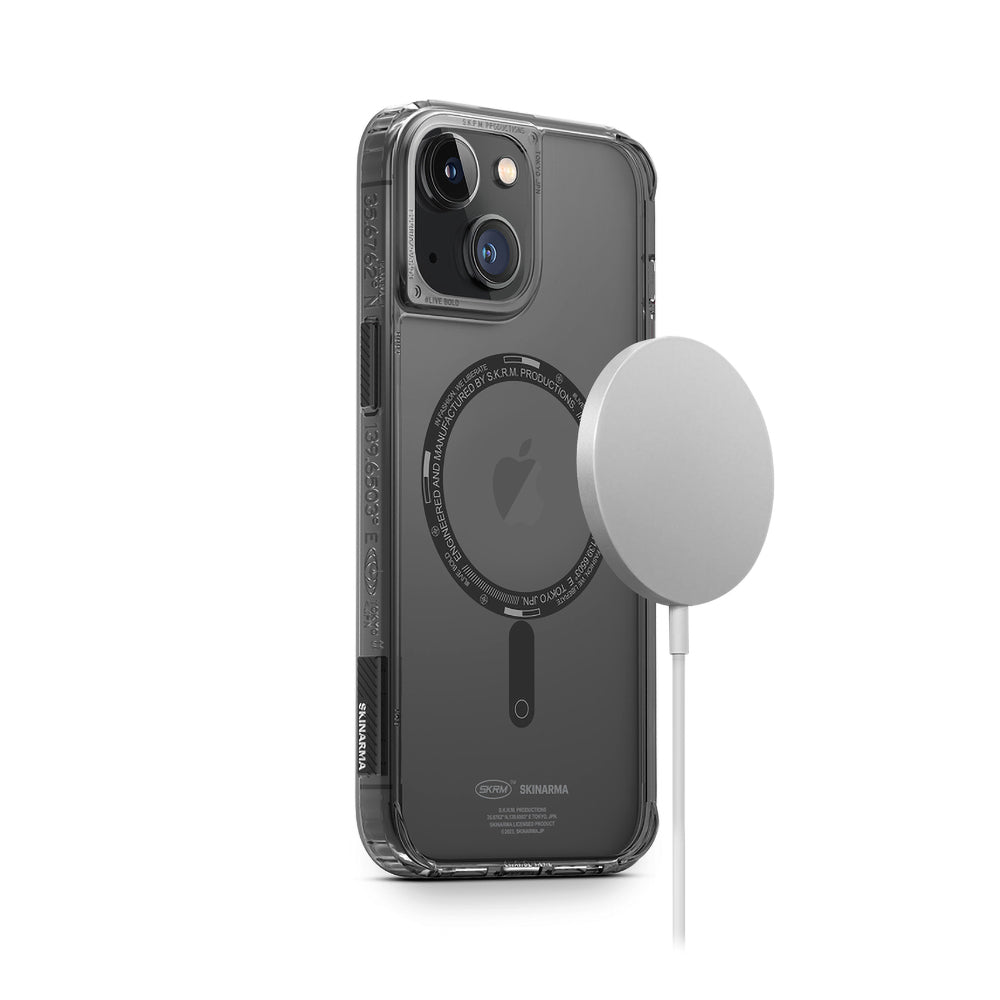 SkinArma iPhone 14 Plus Şeffaf Airbag Tasarımlı M-safe Şarj Özellikli Saido Telefon Kılıfı