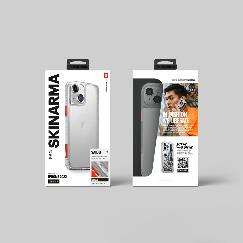 SkinArma iPhone 14 Plus Şeffaf Airbag Tasarımlı Saido Telefon Kılıfı