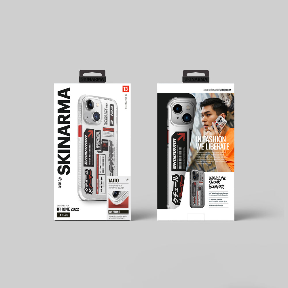 SkinArma iPhone 14 Plus Şeffaf Desenli Airbag Tasarımlı Taito Telefon Kılıfı