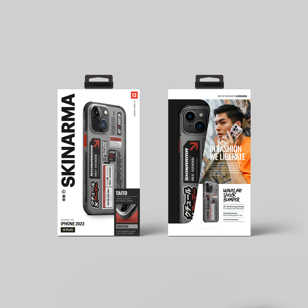 SkinArma iPhone 14 Plus Şeffaf Desenli Airbag Tasarımlı Taito Telefon Kılıfı