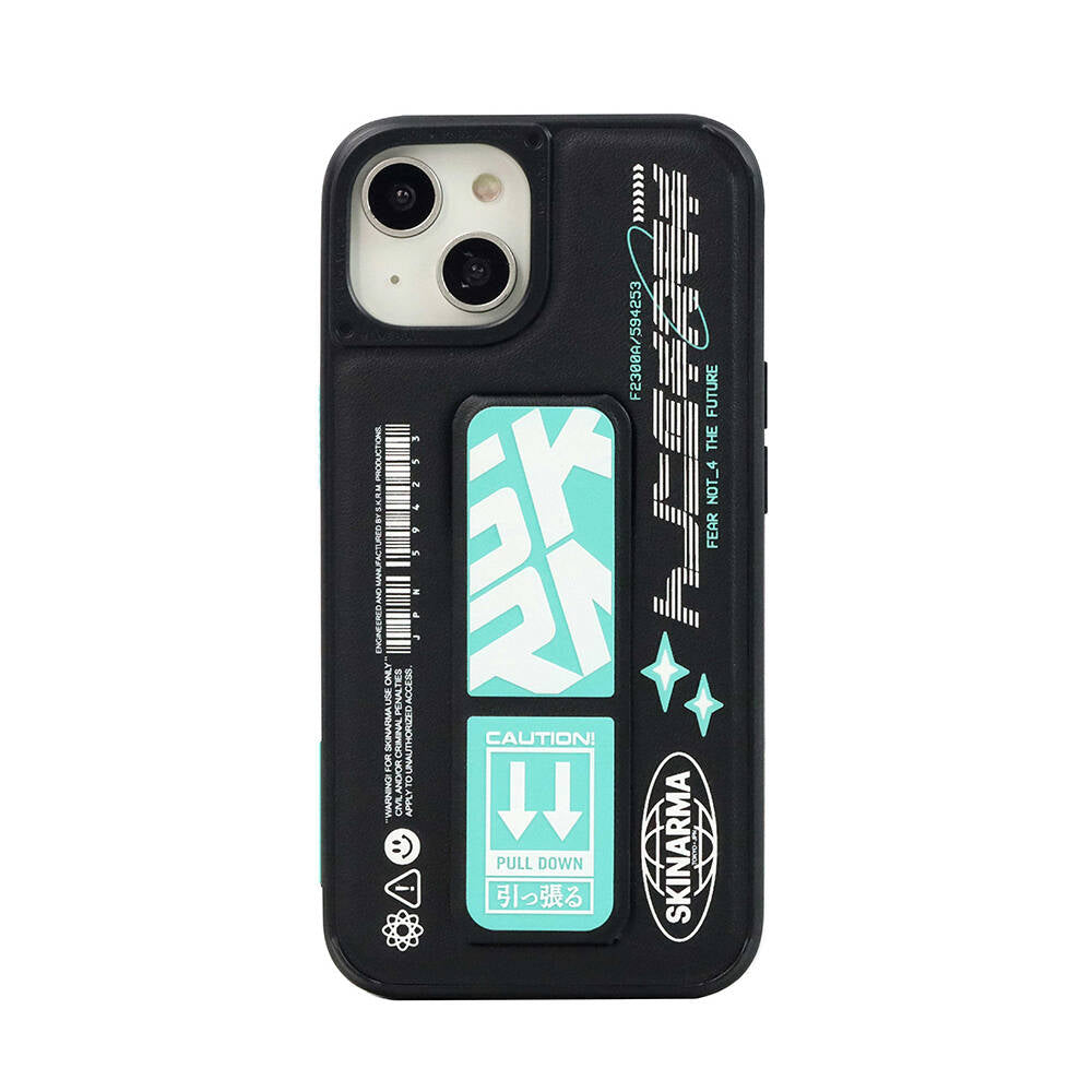 SkinArma iPhone 14 Plus Standlı Deri Görünümlü Akarui Kılıf