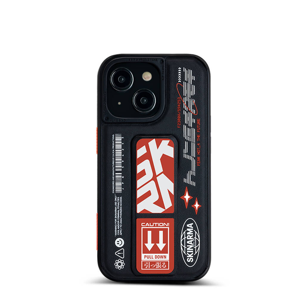 SkinArma iPhone 14 Plus Standlı Deri Görünümlü Akarui Kılıf