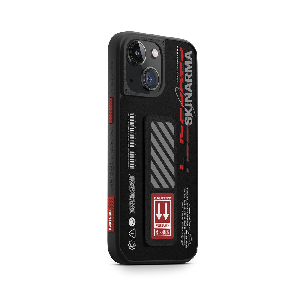 SkinArma iPhone 14 Plus Standlı Deri Görünümlü Shingoki Telefon Kılıfı
