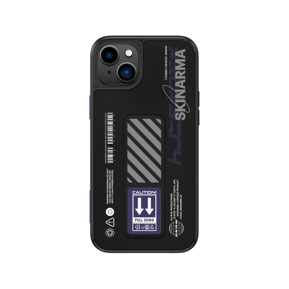 SkinArma iPhone 14 Plus Standlı Deri Görünümlü Shingoki Telefon Kılıfı